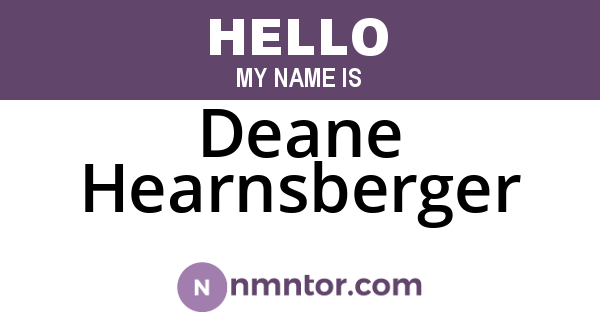 Deane Hearnsberger