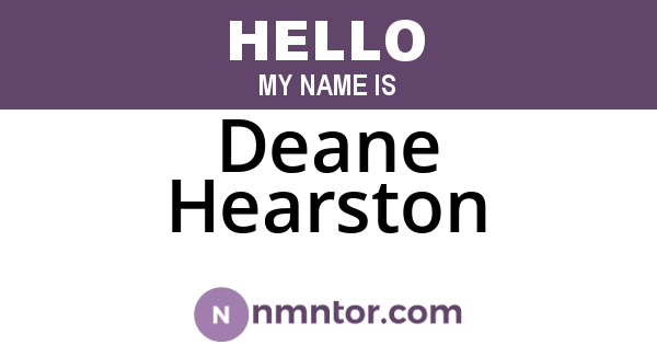 Deane Hearston
