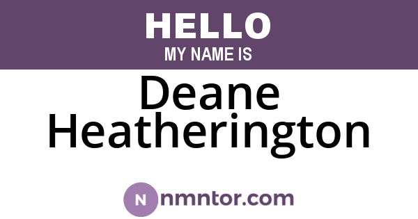 Deane Heatherington