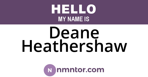 Deane Heathershaw