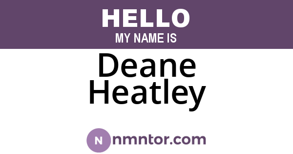 Deane Heatley