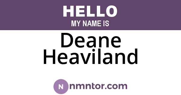 Deane Heaviland