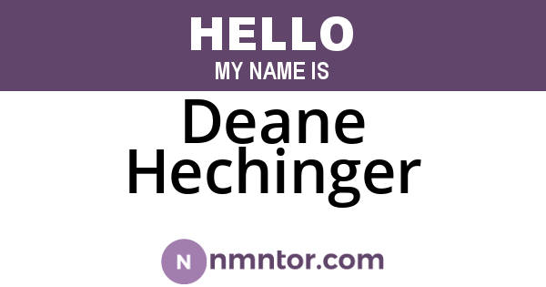 Deane Hechinger