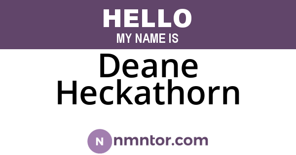 Deane Heckathorn