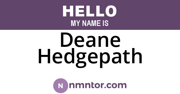 Deane Hedgepath