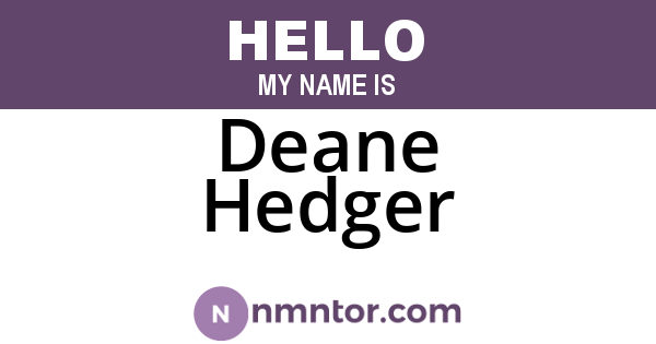 Deane Hedger
