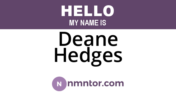Deane Hedges