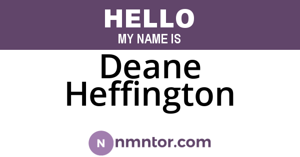 Deane Heffington