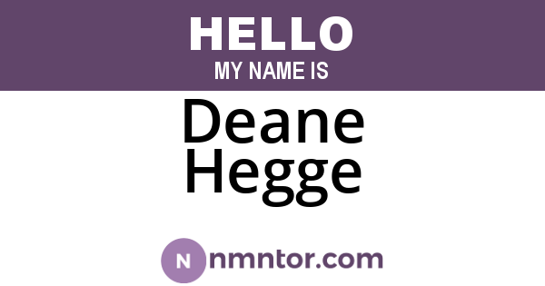 Deane Hegge