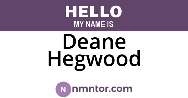 Deane Hegwood