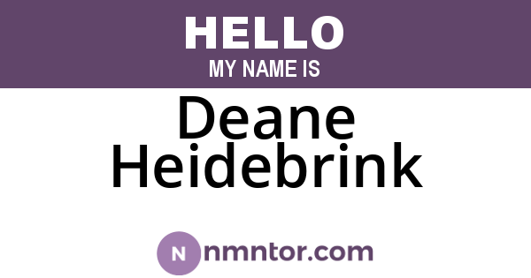 Deane Heidebrink