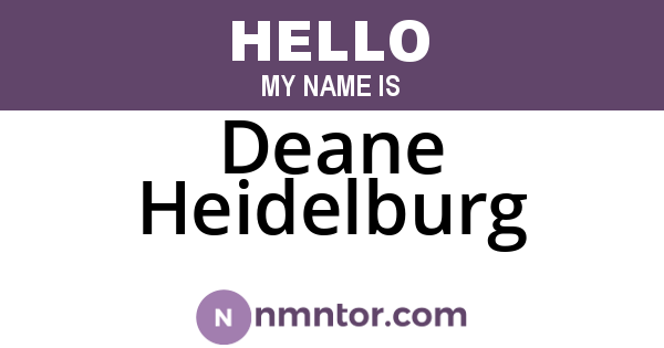Deane Heidelburg