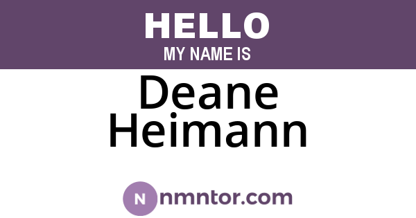 Deane Heimann
