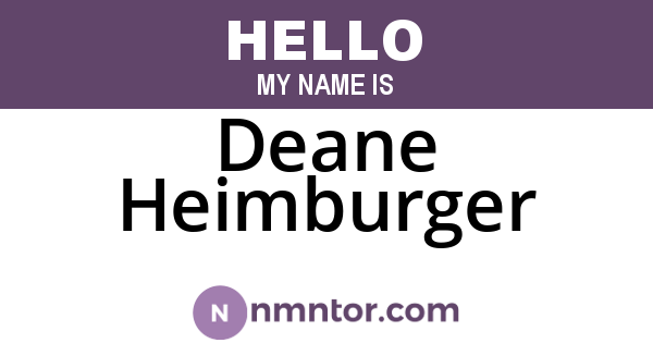 Deane Heimburger