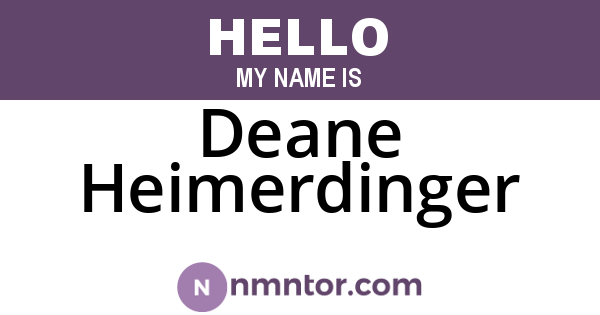 Deane Heimerdinger
