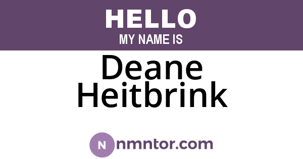 Deane Heitbrink