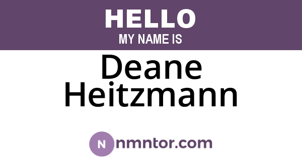 Deane Heitzmann