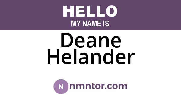 Deane Helander
