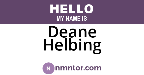 Deane Helbing
