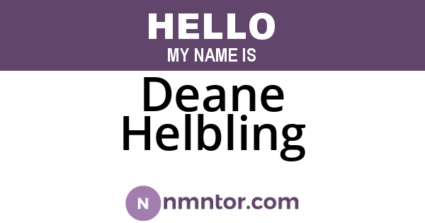Deane Helbling