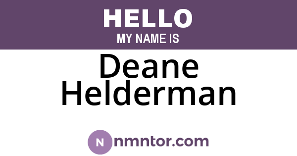 Deane Helderman