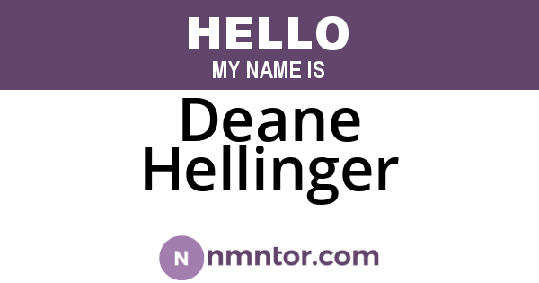 Deane Hellinger