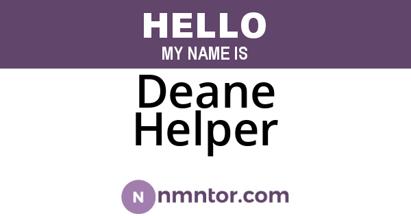 Deane Helper