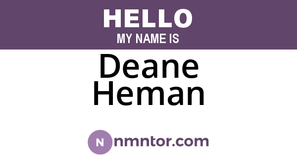Deane Heman