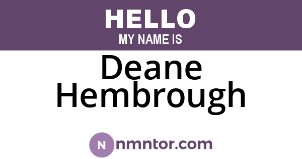 Deane Hembrough