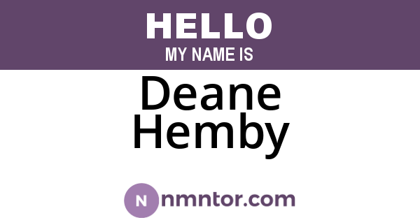 Deane Hemby