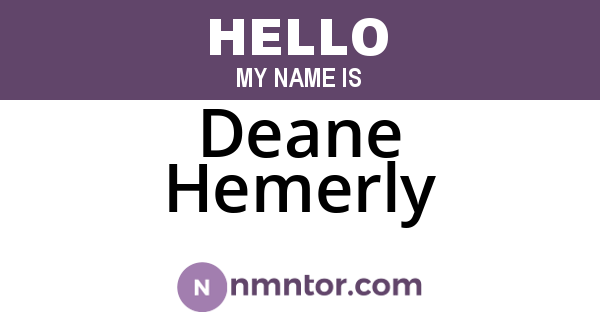 Deane Hemerly