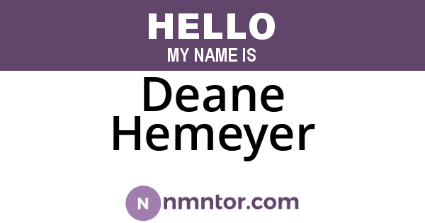 Deane Hemeyer