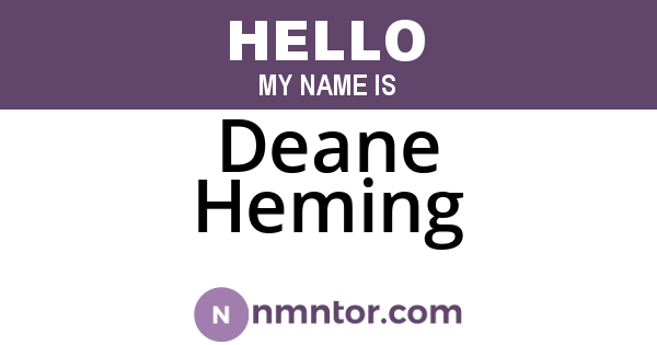 Deane Heming