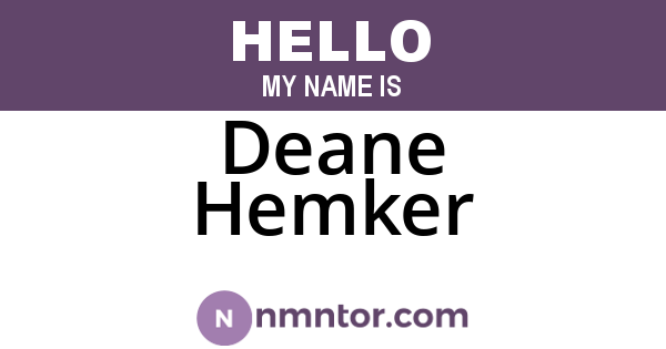 Deane Hemker
