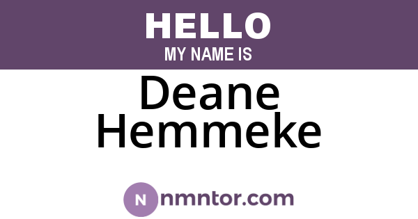 Deane Hemmeke