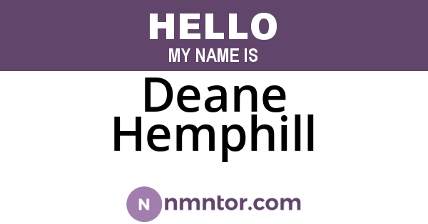 Deane Hemphill