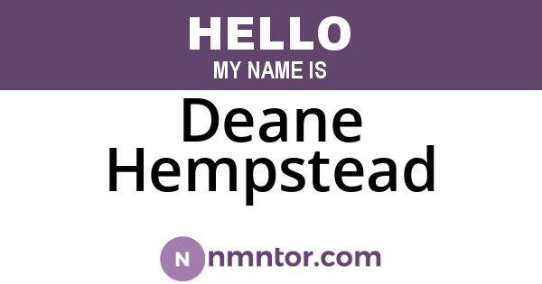 Deane Hempstead