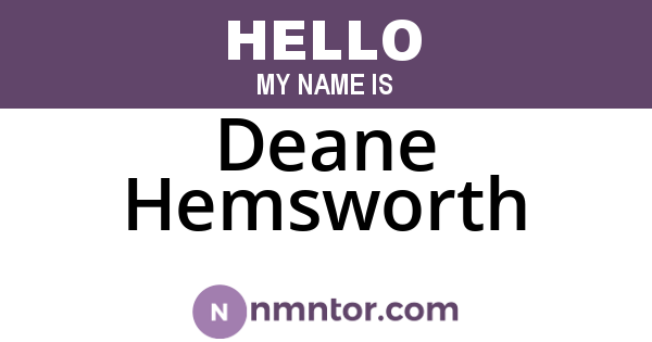 Deane Hemsworth