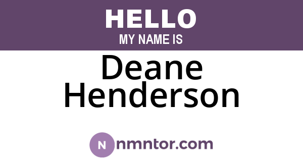 Deane Henderson