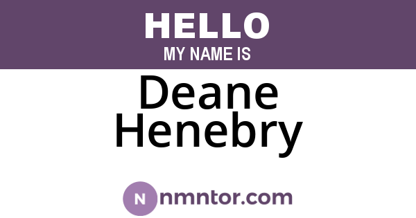 Deane Henebry