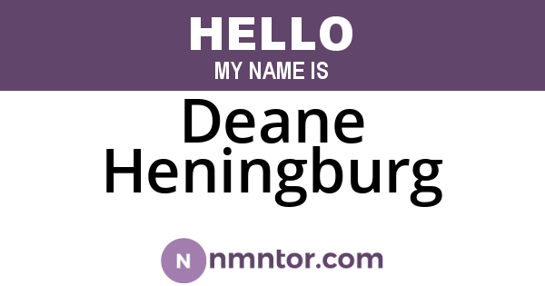 Deane Heningburg