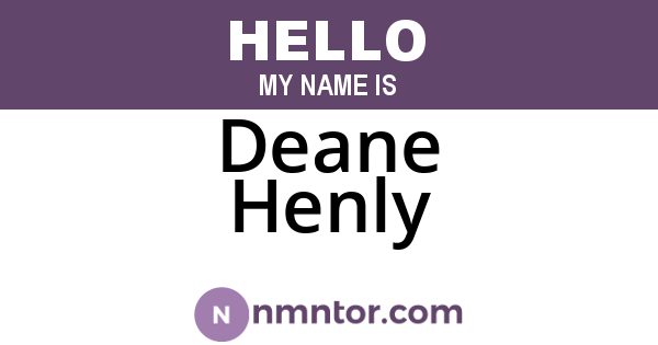 Deane Henly