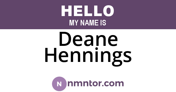 Deane Hennings