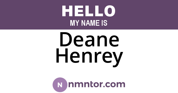 Deane Henrey