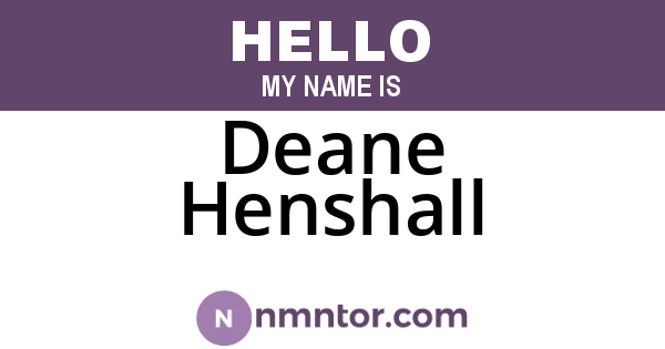 Deane Henshall