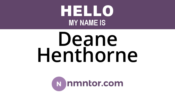 Deane Henthorne