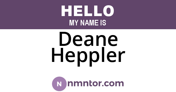 Deane Heppler