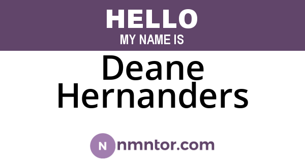 Deane Hernanders