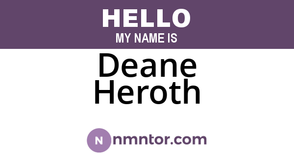 Deane Heroth