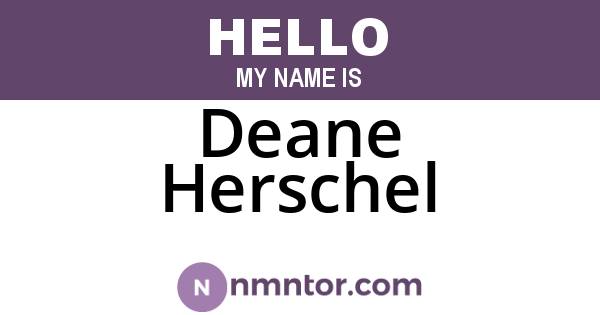 Deane Herschel